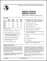 Click here to download Z86E3316SSC Datasheet